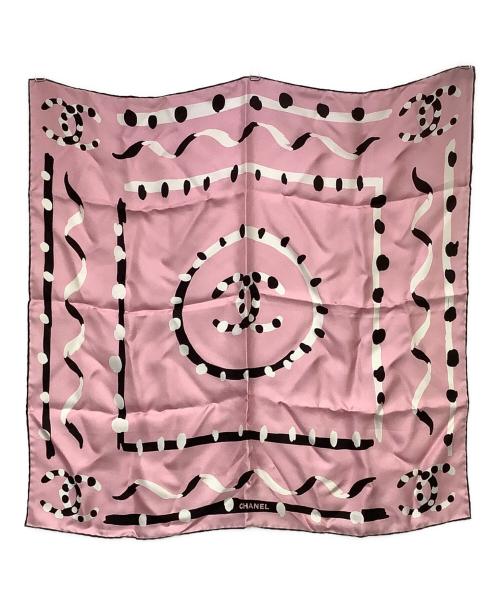 CHANEL（シャネル）CHANEL (シャネル) ココマークシルクスカーフ ピンクの古着・服飾アイテム