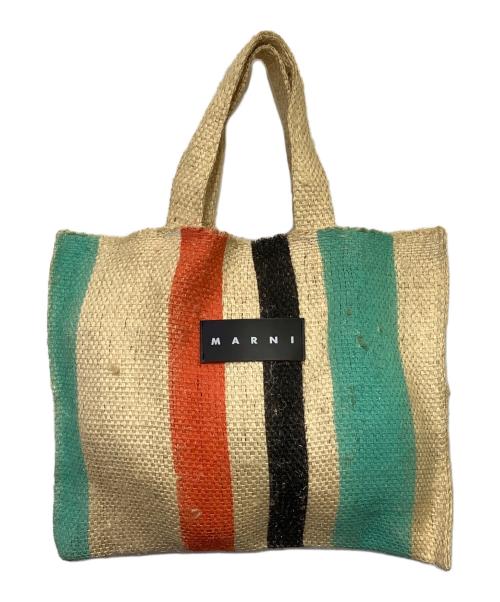 MARNI（マルニ）MARNI (マルニ) カナパ トートバッグ ベージュ×オレンジ×グリーンの古着・服飾アイテム