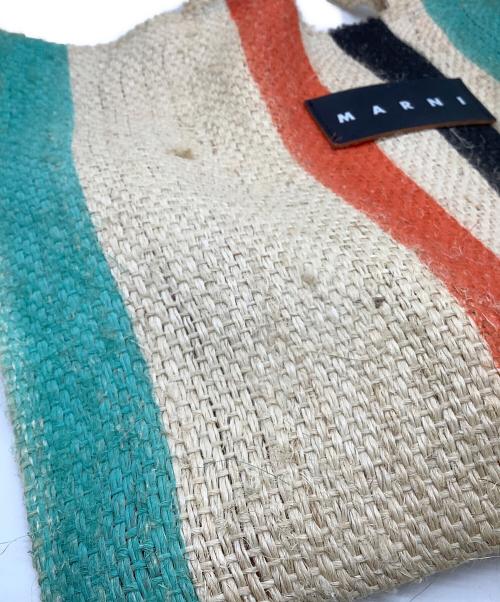 MARNI（マルニ）MARNI (マルニ) カナパ トートバッグ ベージュ×オレンジ×グリーンの古着・服飾アイテム