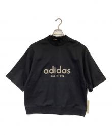 adidas×Fear Of God（アディダス×フィア・オブ・ゴッド）の古着「Heavy Jersey 3/4 Mock Tee（ヘビージャージー 3/4モック Tシャツ）」｜ブラック