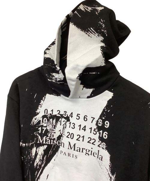 Maison Margiela（メゾンマルジェラ）Maison Margiela (メゾンマルジェラ) ロゴペイントフーディ ブラック サイズ:46の古着・服飾アイテム