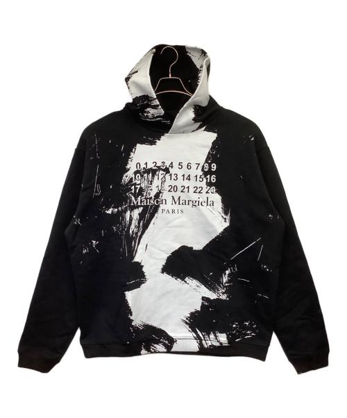 Maison Margiela（メゾンマルジェラ）Maison Margiela (メゾンマルジェラ) ロゴペイントフーディ ブラック サイズ:48の古着・服飾アイテム