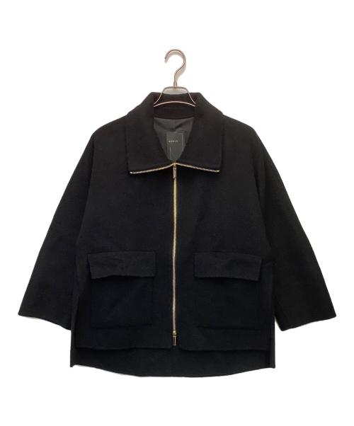 Noble（ノーブル）Noble (ノーブル) キャレメルミックスリバージップコート ブラック サイズ:36の古着・服飾アイテム
