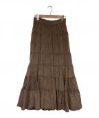 CADUNEカデュネ）の古着「ティアードスカート」｜ブラウン