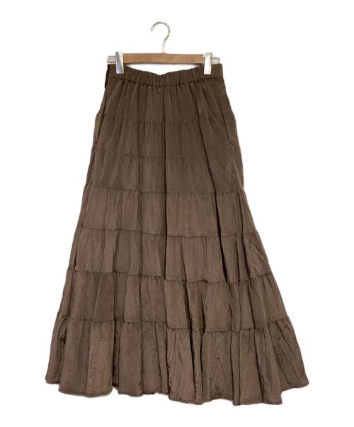 CADUNE（カデュネ）CADUNE (カデュネ) ティアードスカート ブラウン サイズ:38の古着・服飾アイテム