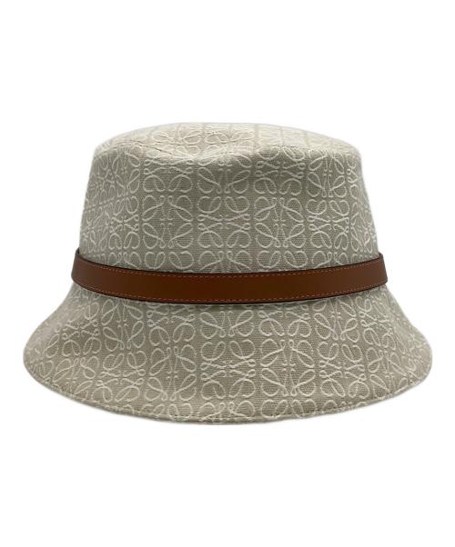 LOEWE（ロエベ）LOEWE (ロエベ) バケットハット（アナグラムジャカード＆カーフ） アイボリー サイズ:59の古着・服飾アイテム