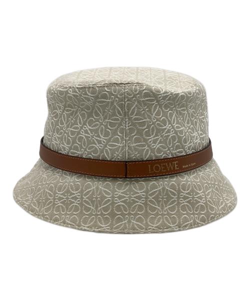 LOEWE（ロエベ）LOEWE (ロエベ) バケットハット（アナグラムジャカード＆カーフ） アイボリー サイズ:59の古着・服飾アイテム