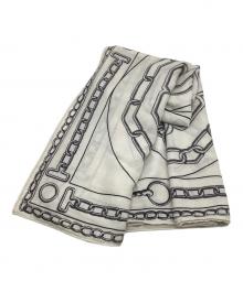 HERMES（エルメス）の古着「カレジェアン カレイドスコープ・エフェクトカシミヤシルクスカーフ」｜アイボリー