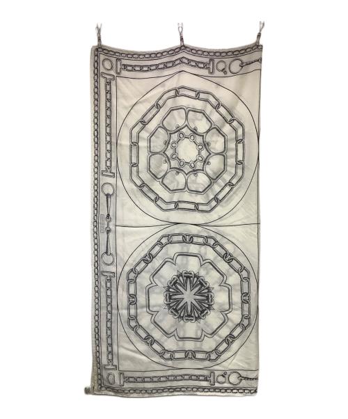 HERMES（エルメス）HERMES (エルメス) カレジェアン カレイドスコープ・エフェクトカシミヤシルクスカーフ アイボリーの古着・服飾アイテム
