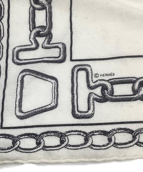 HERMES（エルメス）HERMES (エルメス) カレジェアン カレイドスコープ・エフェクトカシミヤシルクスカーフ アイボリーの古着・服飾アイテム