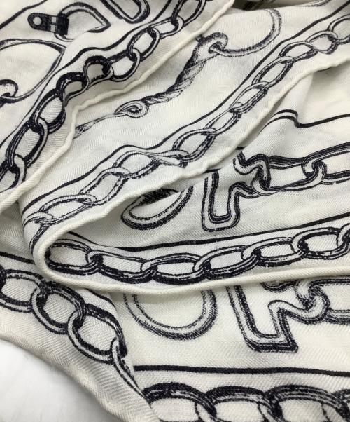 HERMES（エルメス）HERMES (エルメス) カレジェアン カレイドスコープ・エフェクトカシミヤシルクスカーフ アイボリーの古着・服飾アイテム