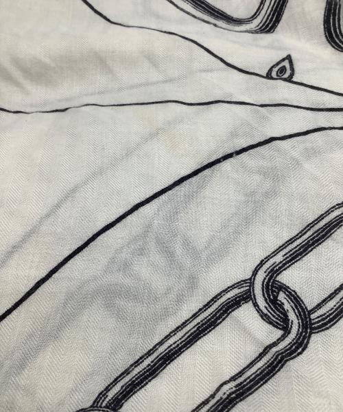 HERMES（エルメス）HERMES (エルメス) カレジェアン カレイドスコープ・エフェクトカシミヤシルクスカーフ アイボリーの古着・服飾アイテム