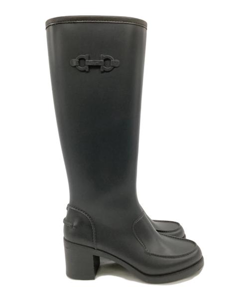 Salvatore Ferragamo（サルヴァトーレ フェラガモ）Salvatore Ferragamo (サルヴァトーレ フェラガモ) レインブーツ グレー サイズ:6の古着・服飾アイテム