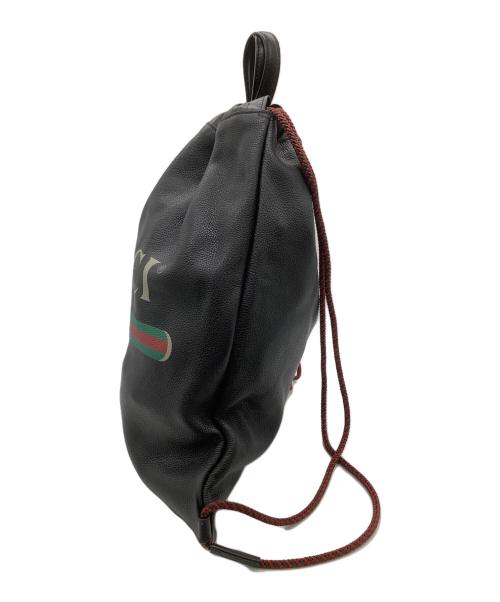 GUCCI（グッチ）GUCCI (グッチ) ドローストリングバックパック ブラックの古着・服飾アイテム