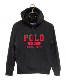 POLO RALPH LAUREN（ポロ・ラルフローレン）の古着「パーカー」｜ブラック×レッド