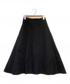 SEVEN TEN by MIHO KAWAHITOセブン テン バイ ミホ カワヒト）の古着「ダブルクロスベーシックスカート」｜ブラック
