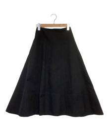 SEVEN TEN by MIHO KAWAHITO（セブン テン バイ ミホ カワヒト）の古着「ダブルクロスベーシックスカート」｜ブラック