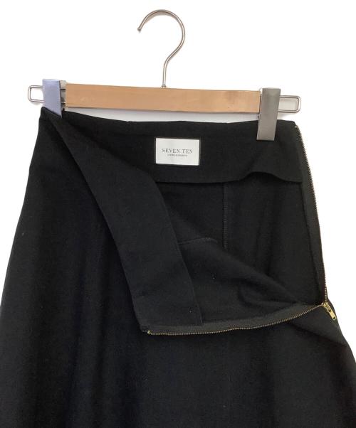 SEVEN TEN by MIHO KAWAHITO（セブン テン バイ ミホ カワヒト）SEVEN TEN by MIHO KAWAHITO (セブン テン バイ ミホ カワヒト) ダブルクロスベーシックスカート ブラック サイズ:Sの古着・服飾アイテム