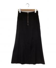 ebure（エブール）の古着「ストレッチフロントジップロングスカート」｜ブラック