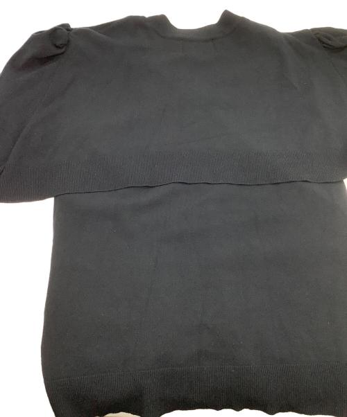 SEVEN TEN by MIHO KAWAHITO（セブン テン バイ ミホ カワヒト）SEVEN TEN by MIHO KAWAHITO (セブン テン バイ ミホ カワヒト) ケープカーディガン ブラック サイズ:Sの古着・服飾アイテム