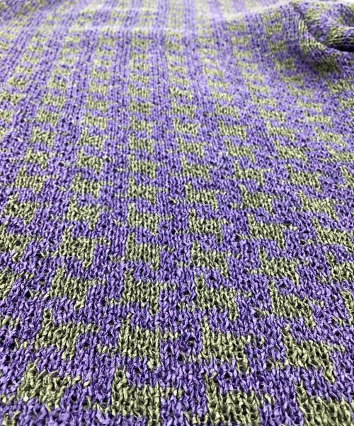 Needles（ニードルズ）Needles (ニードルズ) Houndstooth V Neck Cardigan（ハウンドトゥース Vネックカーディガン）  パープル サイズ:Mの古着・服飾アイテム