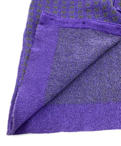 Needles（ニードルズ）Needles (ニードルズ) Houndstooth V Neck Cardigan（ハウンドトゥース Vネックカーディガン）  パープル サイズ:Mの古着・服飾アイテム