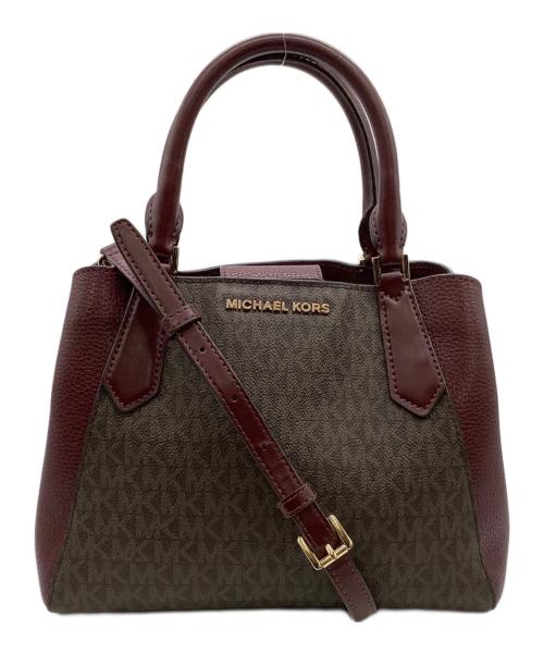 MICHAEL KORS（マイケル・コース）MICHAEL KORS (マイケル・コース) 2WAYバッグ レッド×ブラウンの古着・服飾アイテム