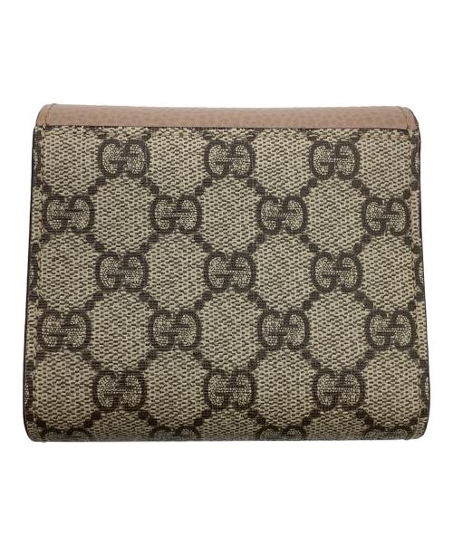 GUCCI（グッチ）GUCCI (グッチ) GGスプリーム 2つ折り財布 ベージュの古着・服飾アイテム