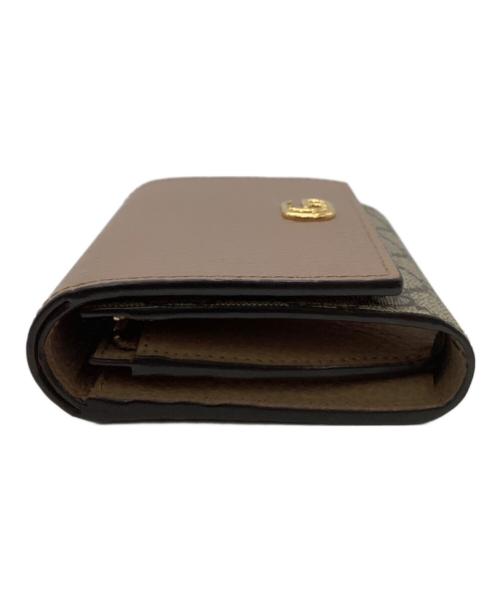 GUCCI（グッチ）GUCCI (グッチ) GGスプリーム 2つ折り財布 ベージュの古着・服飾アイテム