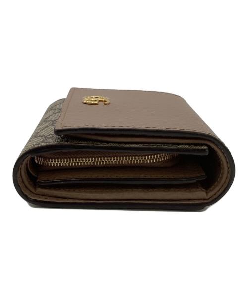 GUCCI（グッチ）GUCCI (グッチ) GGスプリーム 2つ折り財布 ベージュの古着・服飾アイテム