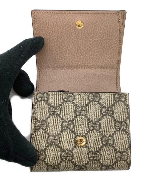 GUCCI（グッチ）GUCCI (グッチ) GGスプリーム 2つ折り財布 ベージュの古着・服飾アイテム