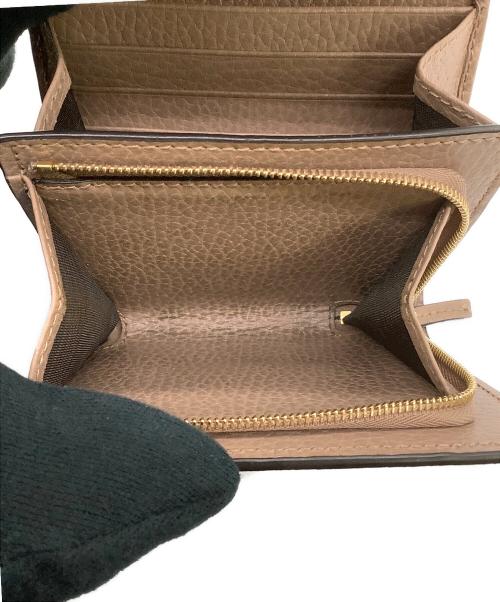 GUCCI（グッチ）GUCCI (グッチ) GGスプリーム 2つ折り財布 ベージュの古着・服飾アイテム