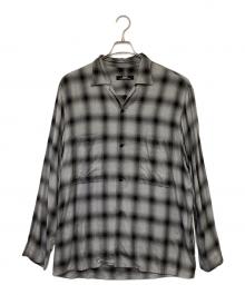 Essay（エッセイ）の古着「SHADOW CHECK OPEN COLLAR SHIRT（シャドーチェック オープンカラーシャツ）」｜ブラック×グレー