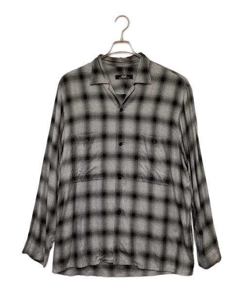 Essay（エッセイ）Essay (エッセイ) SHADOW CHECK OPEN COLLAR SHIRT（シャドーチェック オープンカラーシャツ） ブラック×グレー サイズ:3の古着・服飾アイテム