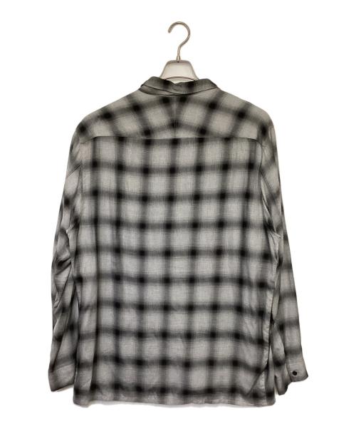 Essay（エッセイ）Essay (エッセイ) SHADOW CHECK OPEN COLLAR SHIRT（シャドーチェック オープンカラーシャツ） ブラック×グレー サイズ:3の古着・服飾アイテム