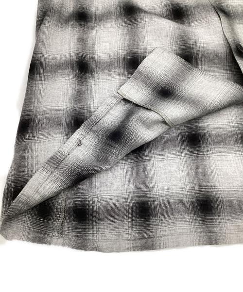 Essay（エッセイ）Essay (エッセイ) SHADOW CHECK OPEN COLLAR SHIRT（シャドーチェック オープンカラーシャツ） ブラック×グレー サイズ:3の古着・服飾アイテム