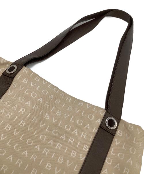 BVLGARI（ブルガリ）BVLGARI (ブルガリ) MAEAEA ロゴマニアトートバッグ ベージュの古着・服飾アイテム