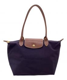 LONGCHAMP（ロンシャン）の古着「ル プリアージュ トートバッグ」｜ブラウン×パープル