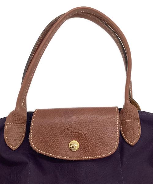 LONGCHAMP（ロンシャン）LONGCHAMP (ロンシャン) ル プリアージュ トートバッグ ブラウン×パープルの古着・服飾アイテム