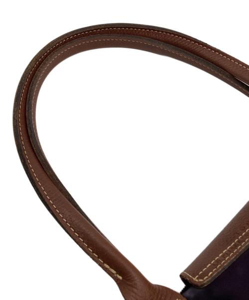 LONGCHAMP（ロンシャン）LONGCHAMP (ロンシャン) ル プリアージュ トートバッグ ブラウン×パープルの古着・服飾アイテム