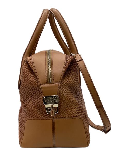 TOD'S（トッズ）TOD'S (トッズ) D-STYLING MID（Dスタイリング ミディアム）2WAYバッグ ブラウンの古着・服飾アイテム