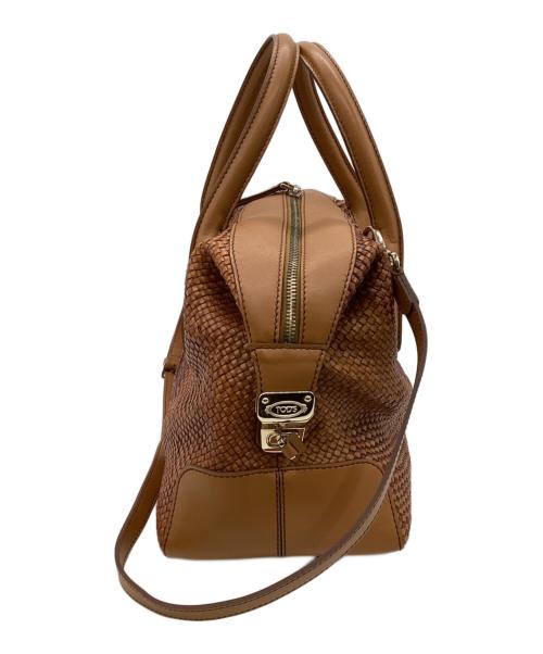 TOD'S（トッズ）TOD'S (トッズ) D-STYLING MID（Dスタイリング ミディアム）2WAYバッグ ブラウンの古着・服飾アイテム