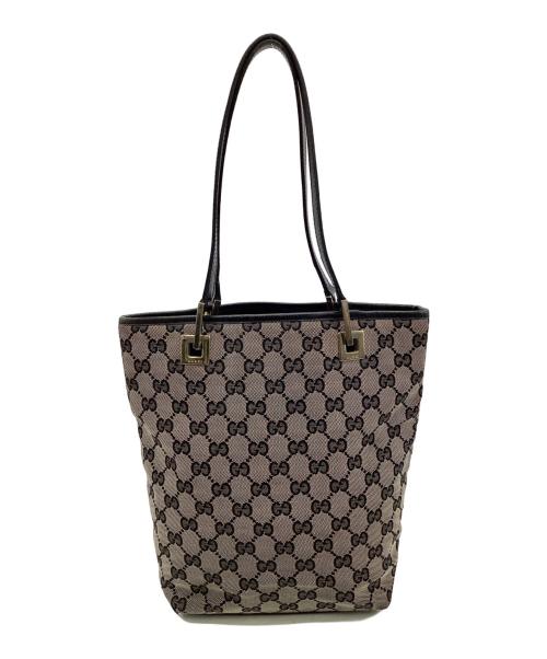 GUCCI（グッチ）GUCCI (グッチ) GGキャンバス トートバッグ グレーの古着・服飾アイテム