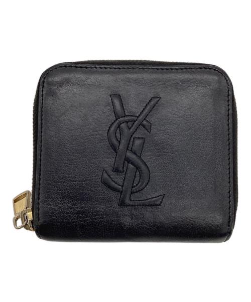 Yves Saint Laurent（イヴサンローラン）Yves Saint Laurent (イヴサンローラン) 2つ折り ラウンドジップウォレット ブラックの古着・服飾アイテム