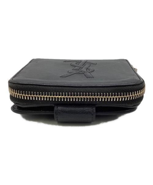 Yves Saint Laurent（イヴサンローラン）Yves Saint Laurent (イヴサンローラン) 2つ折り ラウンドジップウォレット ブラックの古着・服飾アイテム
