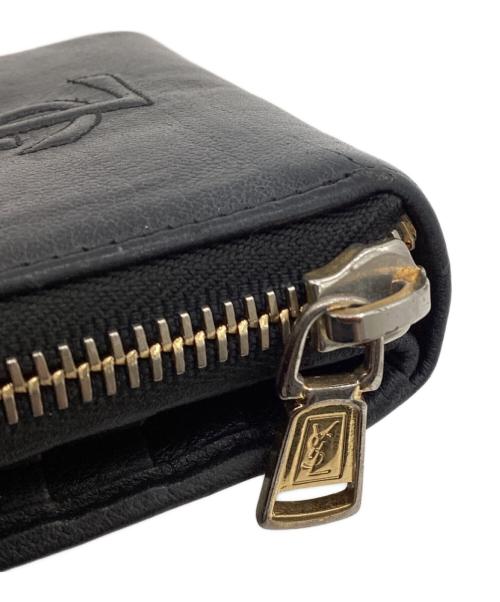 Yves Saint Laurent（イヴサンローラン）Yves Saint Laurent (イヴサンローラン) 2つ折り ラウンドジップウォレット ブラックの古着・服飾アイテム
