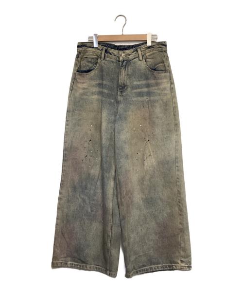 JHYQ（JHYQ）JHYQ (JHYQ) ワイドデニムパンツ ブルー サイズ:XLの古着・服飾アイテム