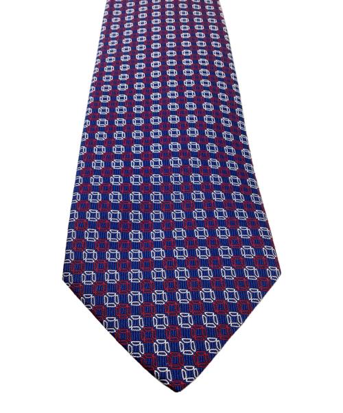 HERMES（エルメス）HERMES (エルメス) ネクタイ ネイビー×レッド サイズ:-の古着・服飾アイテム