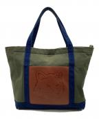 maison kitsuneメゾンキツネ）の古着「フォックスヘッド トートバッグ」｜グリーン