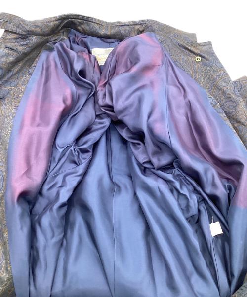 Aquascutum（アクアスキュータム）Aquascutum (アクアスキュータム) 総柄 シングルトレンチコート ネイビー サイズ:8REGの古着・服飾アイテム